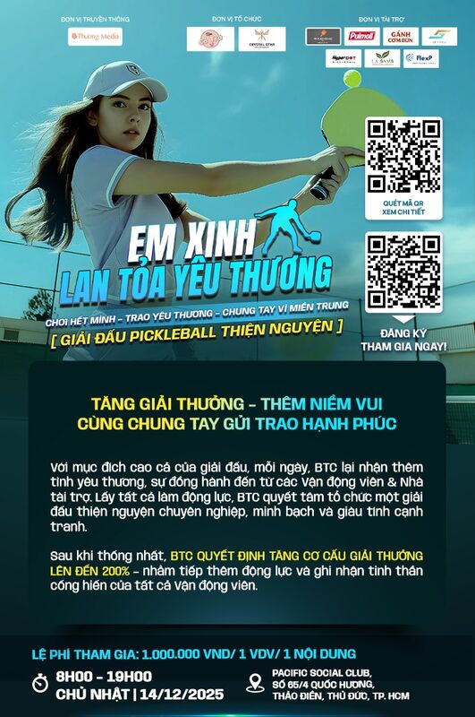 GIẢI PICKLEBALL PICKLEBALL THIỆN NGUYỆN - EM XINH LAN TOẢN YÊU THƯƠNG 
