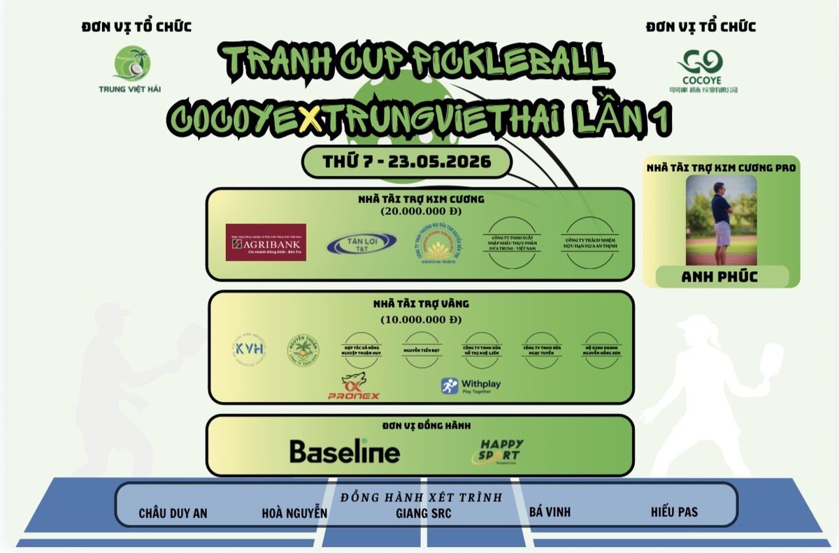 TRANH CUP PICKLEBALL COCOYEXTRUNGVIETHAI LẦN 1