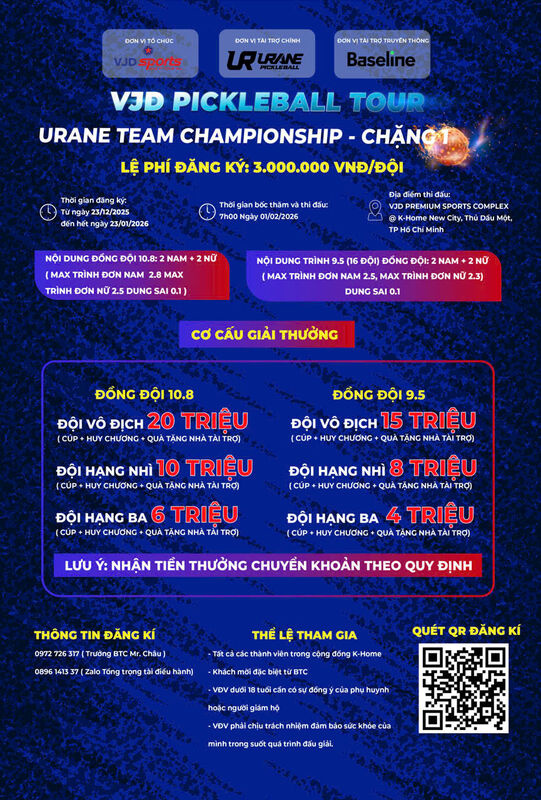 GIẢI ĐỒNG ĐỘI HAPPY NEW YEAR URANE PICKLEBALL TOURNAMENT