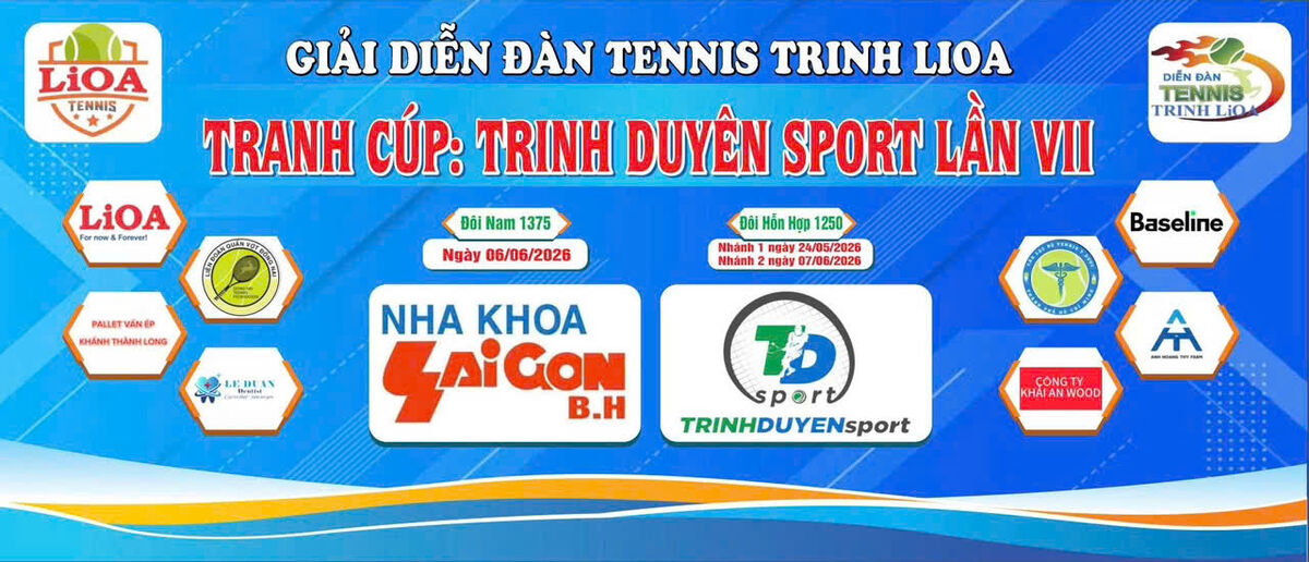GIẢI DIỄN ĐÀN TENNIS TRINH LiOA ĐỒNG NAI TRANH CÚP : TRINH DUYÊN SPORT LẦN VII