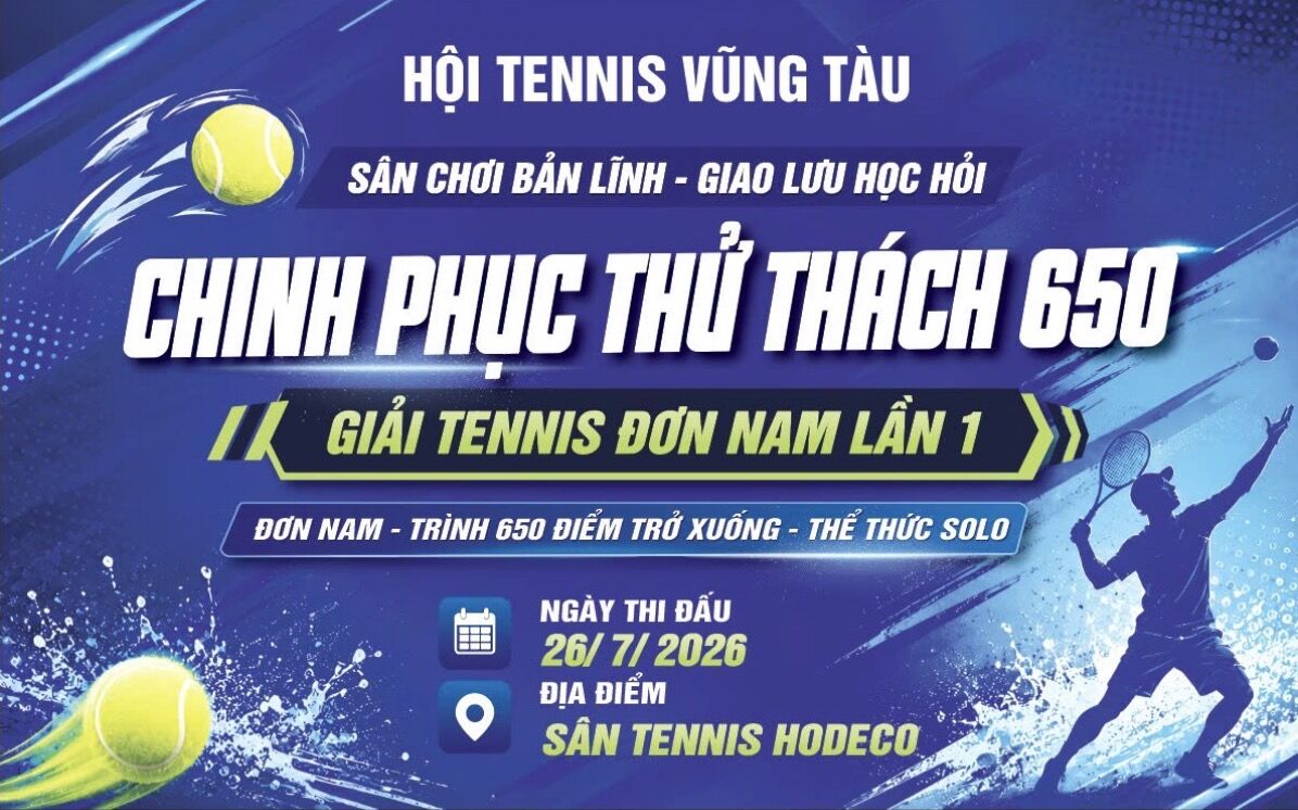 GIẢI TENNIS ĐƠN NAM LẦN 1