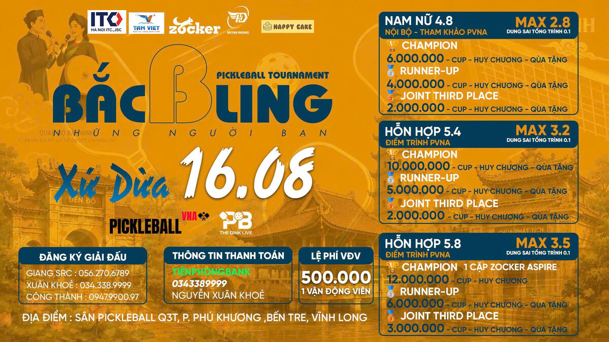 GIẢI PICKLEBALL BẮC BLING VÀ NHỮNG NGƯỜI BẠN 2026