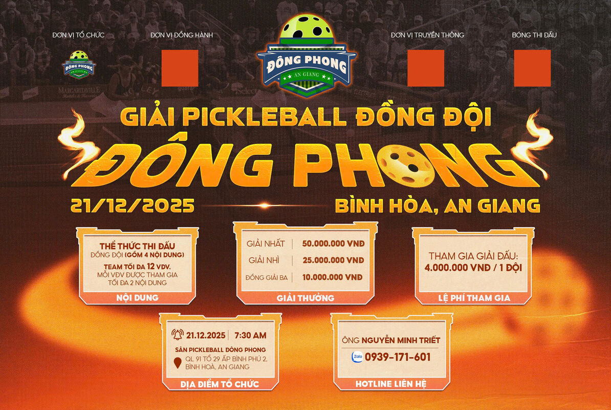 GIẢI PICKLEBALL ĐỒNG ĐỘI ĐÔNG PHONG AN GIANG
