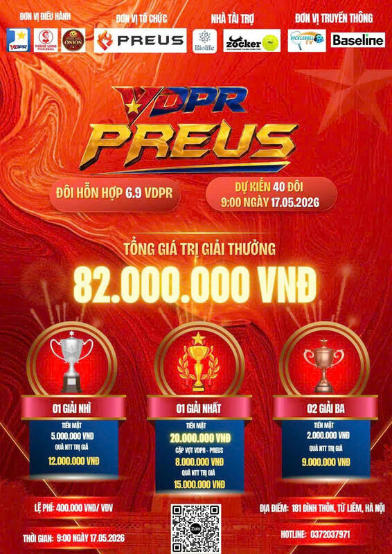 GIẢI ĐẤU PICKLEBALL VDPR PREUS