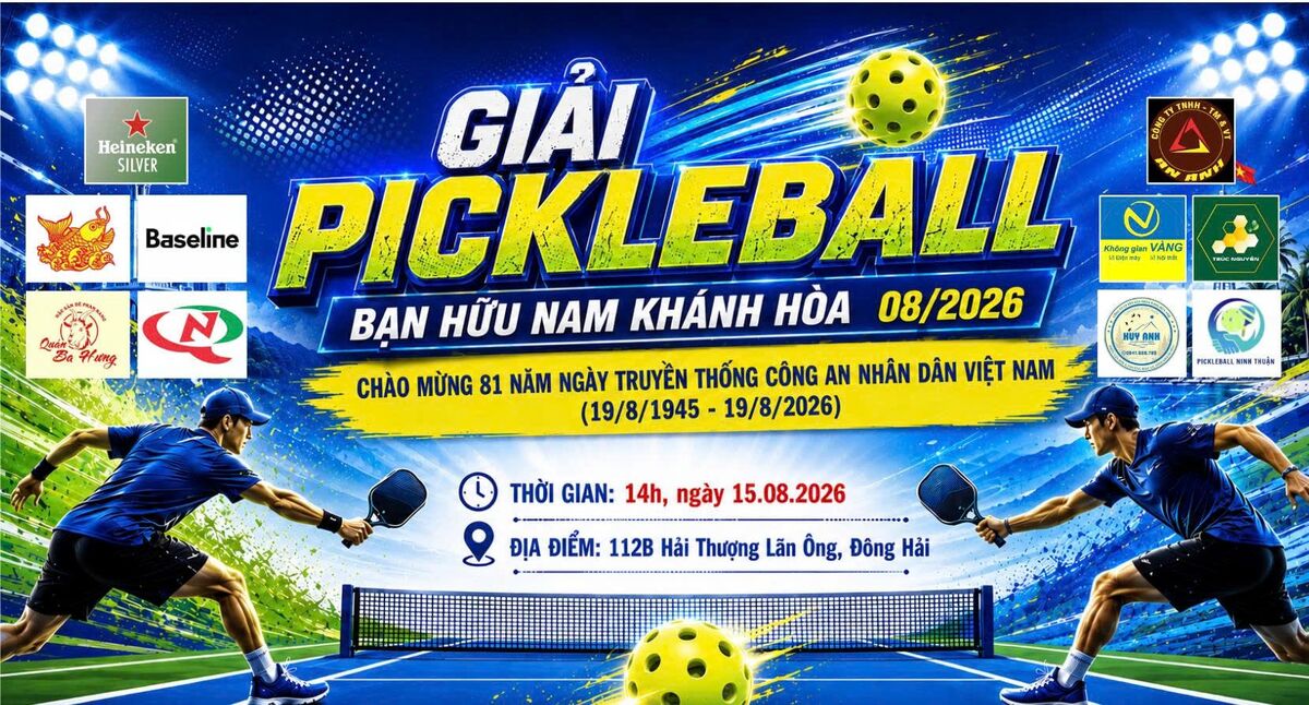 Giải Pickleball Giao Lưu Nhân Ngày TL CAND 19/8 Nam KH